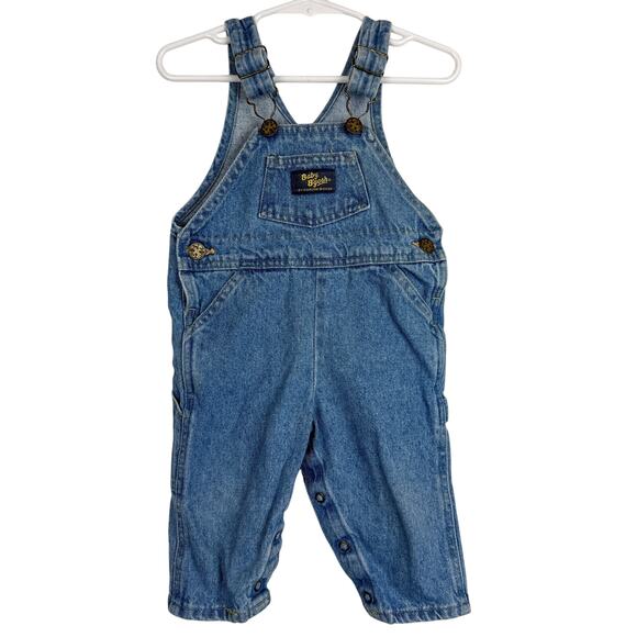 OshKosh B’Gosh Vestbak Overalls Denim Coveralls Blue Baby - 12M 9-12 Months - Picture 1 of 7